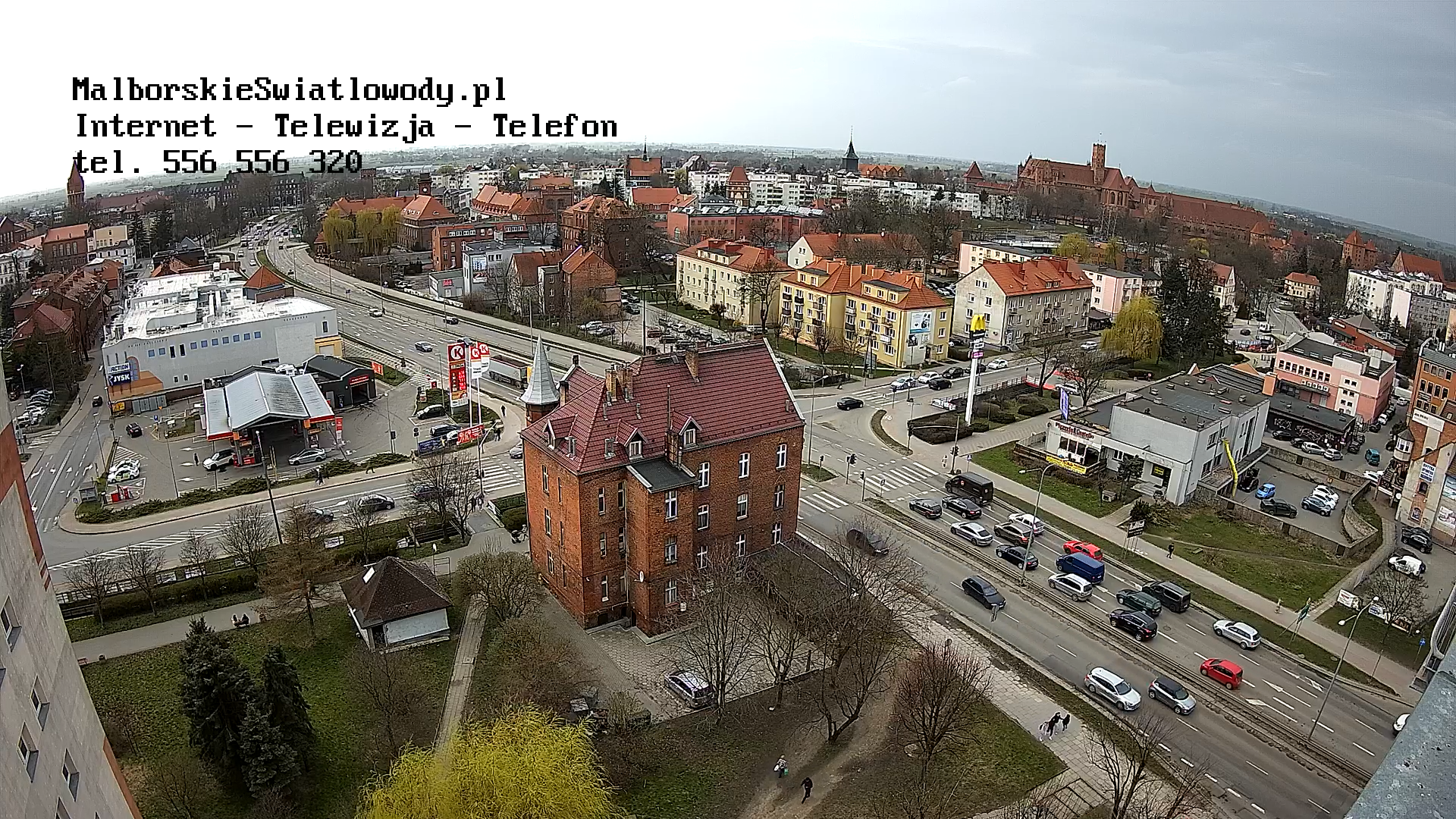 Malbork. Panorama na żywo z wieżowca. Kamery on-line 24/7 - TV Malbork