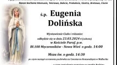 Zmarła Eugenia Dolińska. Miała 88 lat.