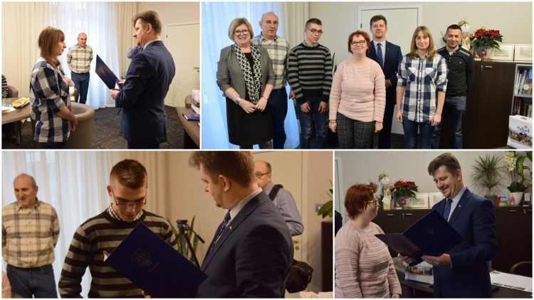 Burmistrz Miasta Malborka pogratulował niepełnosprawnym medalistom Mistrzostw Polski Juniorów - 15.12.2016