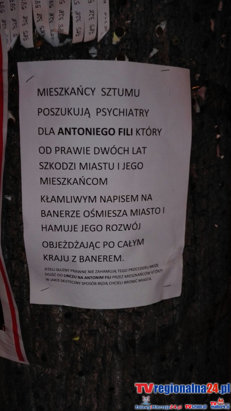 SZTUM: Kto obawia się linczu na Antonim Fila? Obraźliwej treści ulotki rozwieszono w całym mieście... - 11.01.2017