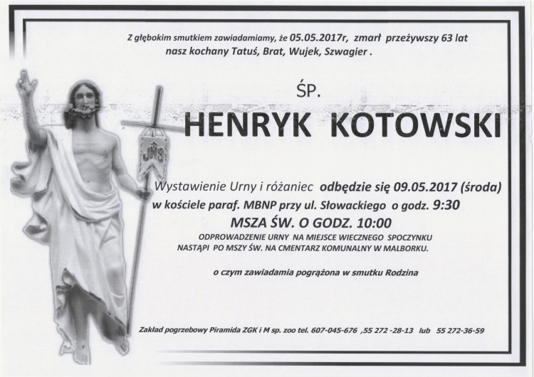 Zmarł Henryk Kotowski. Żył 63 lata.