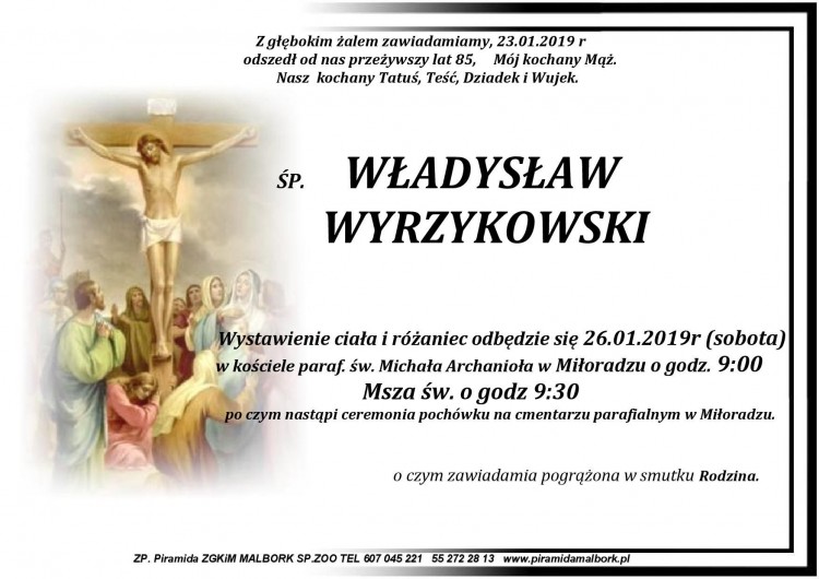 Zmarł Władysław Wyrzykowski. Żył 85 lat.
