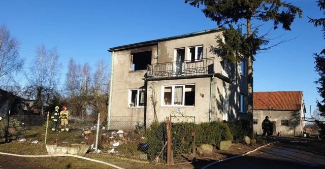 Pożar domu jednorodzinnego w Koszwałach.