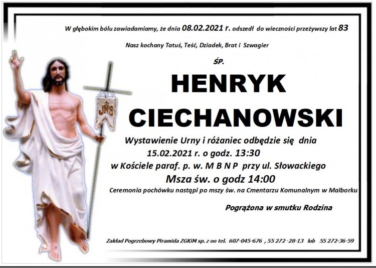 Zmarł Henryk Ciechanowski. Żył 83 lata.